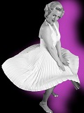 Een foto van de lookalike van Marilyn Monroe