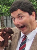 Een foto van de lookalike van Mr Bean